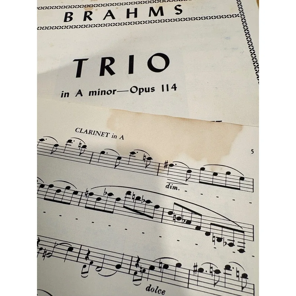 Brahms Trio in A minor Opus 114 Sheet Music Piano Cello Clarinet Violin Viola